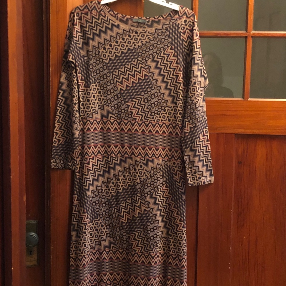 red and blue printed dress for work and play